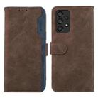 For Samsung Galaxy A53 5G ABEEL Color Block Magnetic RFID Leather Phone Case(Brown-Blue) - 1