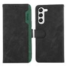 For Samsung Galaxy S22+ 5G ABEEL Color Block Magnetic RFID Leather Phone Case(Black-Green) - 1