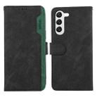 For Samsung Galaxy S22 5G ABEEL Color Block Magnetic RFID Leather Phone Case(Black-Green) - 1