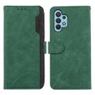 For Samsung Galaxy A32 4G ABEEL Color Block Magnetic RFID Leather Phone Case(Green-Black) - 1