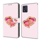 For Motorola Moto E13 Crystal Painted Leather Phone case(Love Peach) - 1