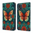 For Motorola Moto E13 Crystal Painted Leather Phone case(Flower Butterfly) - 1