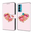 For Motorola Moto E20/E30/E40 Crystal Painted Leather Phone case(Love Peach) - 1