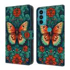 For Motorola Moto E20/E30/E40 Crystal Painted Leather Phone case(Flower Butterfly) - 1