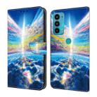 For Motorola Moto E20/E30/E40 Crystal Painted Leather Phone case(Colorful Sky) - 1