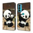 For Motorola Moto E20/E30/E40 Crystal Painted Leather Phone case(Panda) - 1