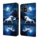 For Motorola Moto G Power 2023 Crystal Painted Leather Phone case(White Horse) - 1