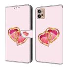 For Motorola Moto G10/G20/G30 Crystal Painted Leather Phone case(Love Peach) - 1