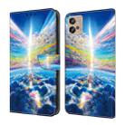 For Motorola Moto G22 Crystal Painted Leather Phone case(Colorful Sky) - 1