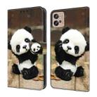 For Motorola Moto G22 Crystal Painted Leather Phone case(Panda) - 1