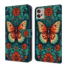 For Motorola Moto G32 Crystal Painted Leather Phone case(Flower Butterfly) - 1