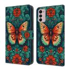 For Motorola Moto G42 Crystal Painted Leather Phone case(Flower Butterfly) - 1