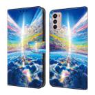 For Motorola Moto G42 Crystal Painted Leather Phone case(Colorful Sky) - 1