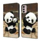 For Motorola Moto G42 Crystal Painted Leather Phone case(Panda) - 1