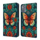 For Motorola Moto G50 Crystal Painted Leather Phone case(Flower Butterfly) - 1