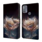 For Motorola Moto G50 Crystal Painted Leather Phone case(Peony) - 1