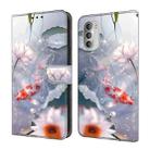For Motorola Moto G51 5G Crystal Painted Leather Phone case(Koi) - 1