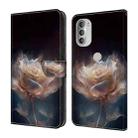 For Motorola Moto G51 5G Crystal Painted Leather Phone case(Peony) - 1