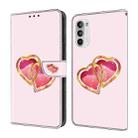 For Motorola Moto G52 4G/G82 Crystal Painted Leather Phone case(Love Peach) - 1