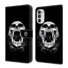 For Motorola Moto G52 4G/G82 Crystal Painted Leather Phone case(Skull) - 1