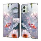 For Motorola Moto G54 Crystal Painted Leather Phone case(Koi) - 1