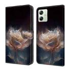 For Motorola Moto G54 Crystal Painted Leather Phone case(Peony) - 1