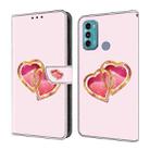 For Motorola Moto G60/G40 Fusion Crystal Painted Leather Phone case(Love Peach) - 1