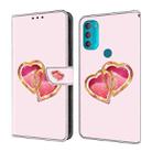 For Motorola Moto G71 5G Crystal Painted Leather Phone case(Love Peach) - 1
