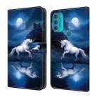 For Motorola Moto G71 5G Crystal Painted Leather Phone case(White Horse) - 1