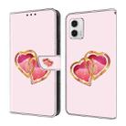 For Motorola Moto G73 Crystal Painted Leather Phone case(Love Peach) - 1