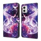 For Motorola Moto G73 Crystal Painted Leather Phone case(Unicorn) - 1