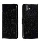 For Fujitsu Arrows U Sun Mandala Embossing Pattern Phone Leather Case(Black) - 1