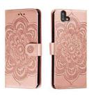 For Fujitsu Arrows U Sun Mandala Embossing Pattern Phone Leather Case(Rose Gold) - 1