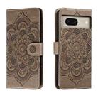 For Google Pixel 8 Sun Mandala Embossing Pattern Phone Leather Case(Grey) - 1