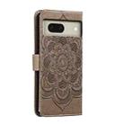 For Google Pixel 8 Sun Mandala Embossing Pattern Phone Leather Case(Grey) - 3