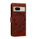 For Google Pixel 8 Sun Mandala Embossing Pattern Phone Leather Case(Brown) - 3