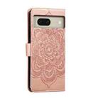 For Google Pixel 8 Sun Mandala Embossing Pattern Phone Leather Case(Rose Gold) - 3