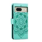 For Google Pixel 8 Sun Mandala Embossing Pattern Phone Leather Case(Green) - 3