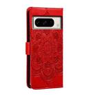 For Google Pixel 8 Pro Sun Mandala Embossing Pattern Phone Leather Case(Red) - 3