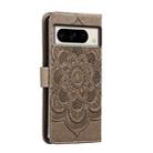 For Google Pixel 8 Pro Sun Mandala Embossing Pattern Phone Leather Case(Grey) - 3