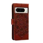 For Google Pixel 8 Pro Sun Mandala Embossing Pattern Phone Leather Case(Brown) - 3