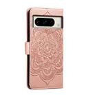 For Google Pixel 8 Pro Sun Mandala Embossing Pattern Phone Leather Case(Rose Gold) - 3