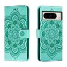 For Google Pixel 8 Pro Sun Mandala Embossing Pattern Phone Leather Case(Green) - 1