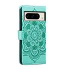 For Google Pixel 8 Pro Sun Mandala Embossing Pattern Phone Leather Case(Green) - 3