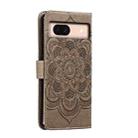 For Google Pixel 8A Sun Mandala Embossing Pattern Phone Leather Case(Grey) - 3