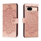 For Google Pixel 8A Sun Mandala Embossing Pattern Phone Leather Case(Rose Gold) - 1