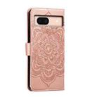 For Google Pixel 8A Sun Mandala Embossing Pattern Phone Leather Case(Rose Gold) - 3