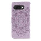 For Google Pixel 9a Sun Mandala Embossing Pattern Phone Leather Case(Purple) - 3