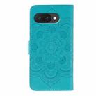 For Google Pixel 9a Sun Mandala Embossing Pattern Phone Leather Case(Blue) - 3
