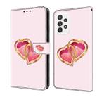 For OPPO A16/A16s/A54s/A54 4G/A55 5G Crystal Painted Leather Phone case(Love Peach) - 1